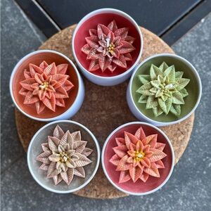 Poinsettia Handmade Soy Wax Candle In Tin 4 Ounces